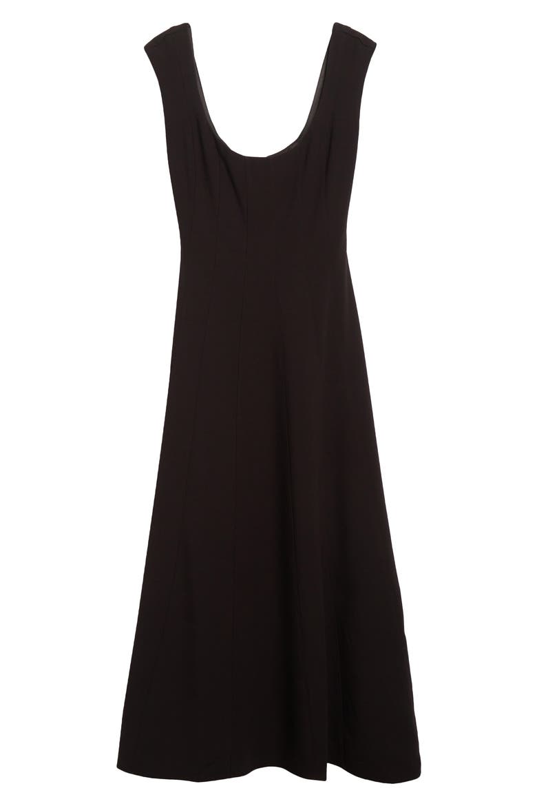 Cap Sleeve Midi Dress, Alternate, color, BLACK