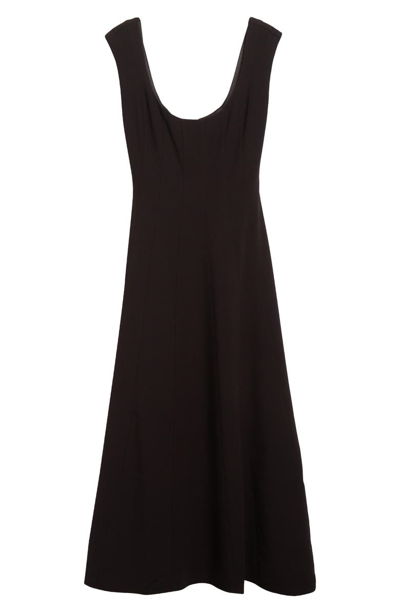 STAUD Cap Sleeve Midi Dress, Alternate, color, Black