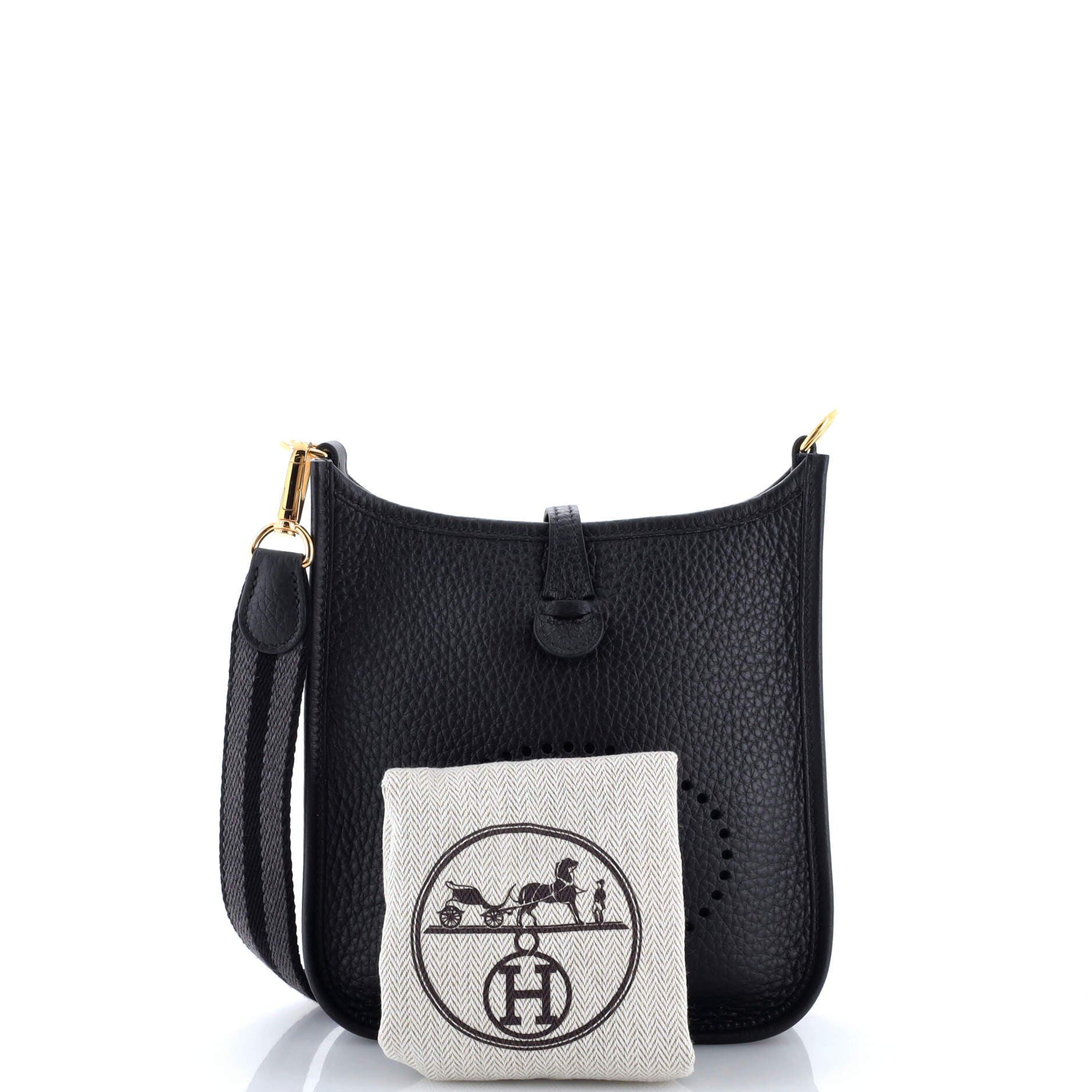 Pre-Owned Hermes Evelyne Bag Gen III Clemence TPM, Alternate, color, Noir