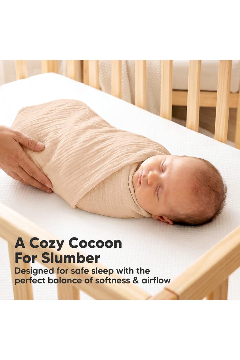 3-Pack Lyra Muslin Swaddle Blankets, Alternate, color, Angelic