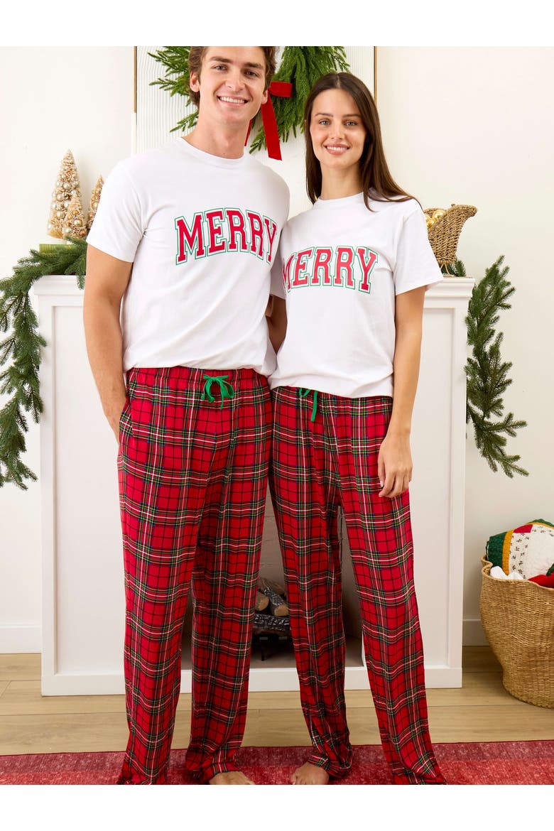 Softsnooze Unisex Holiday Adult Pajama Pants, Alternate, color, Red Nicholas Plaid