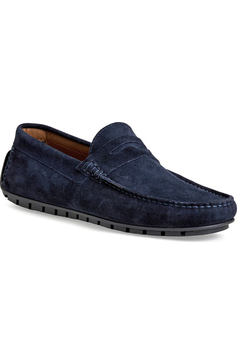 Bruno Magli Xane Driving Penny Loafer, Main, color, Navy Suede