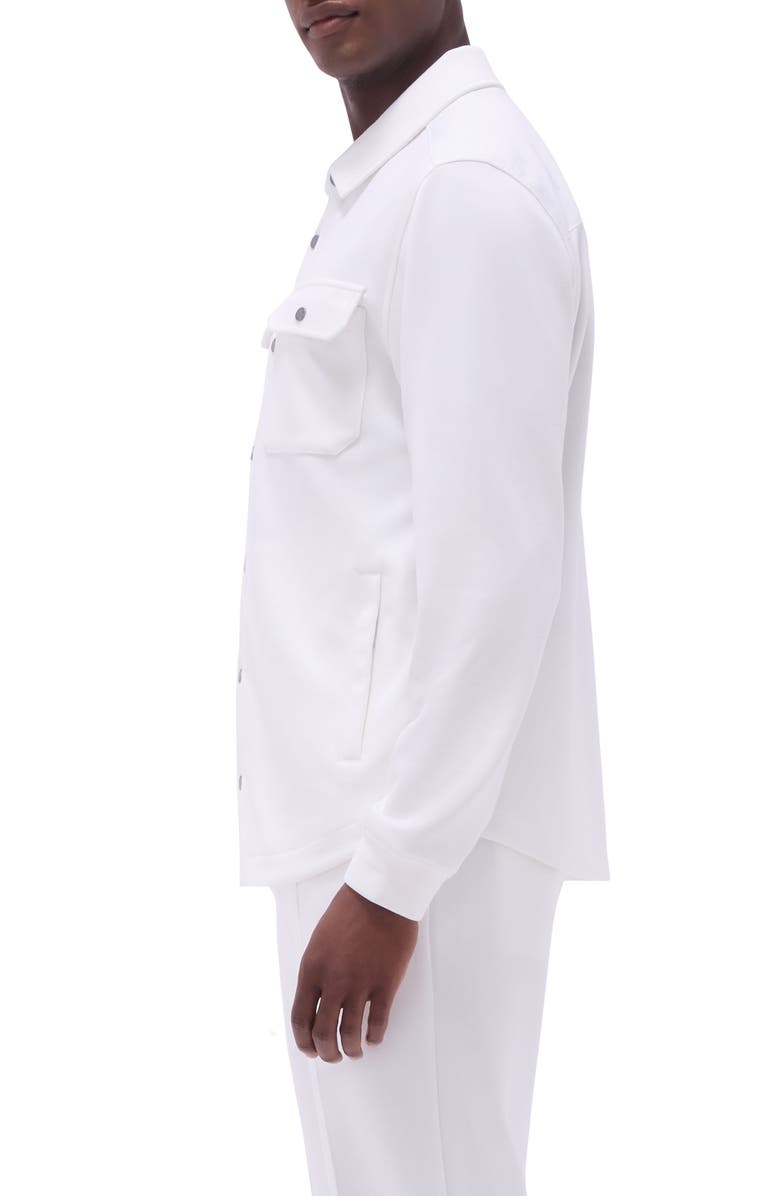 Bugatchi Soft Touch Knit Shirt Jacket, Alternate, color, Chalk