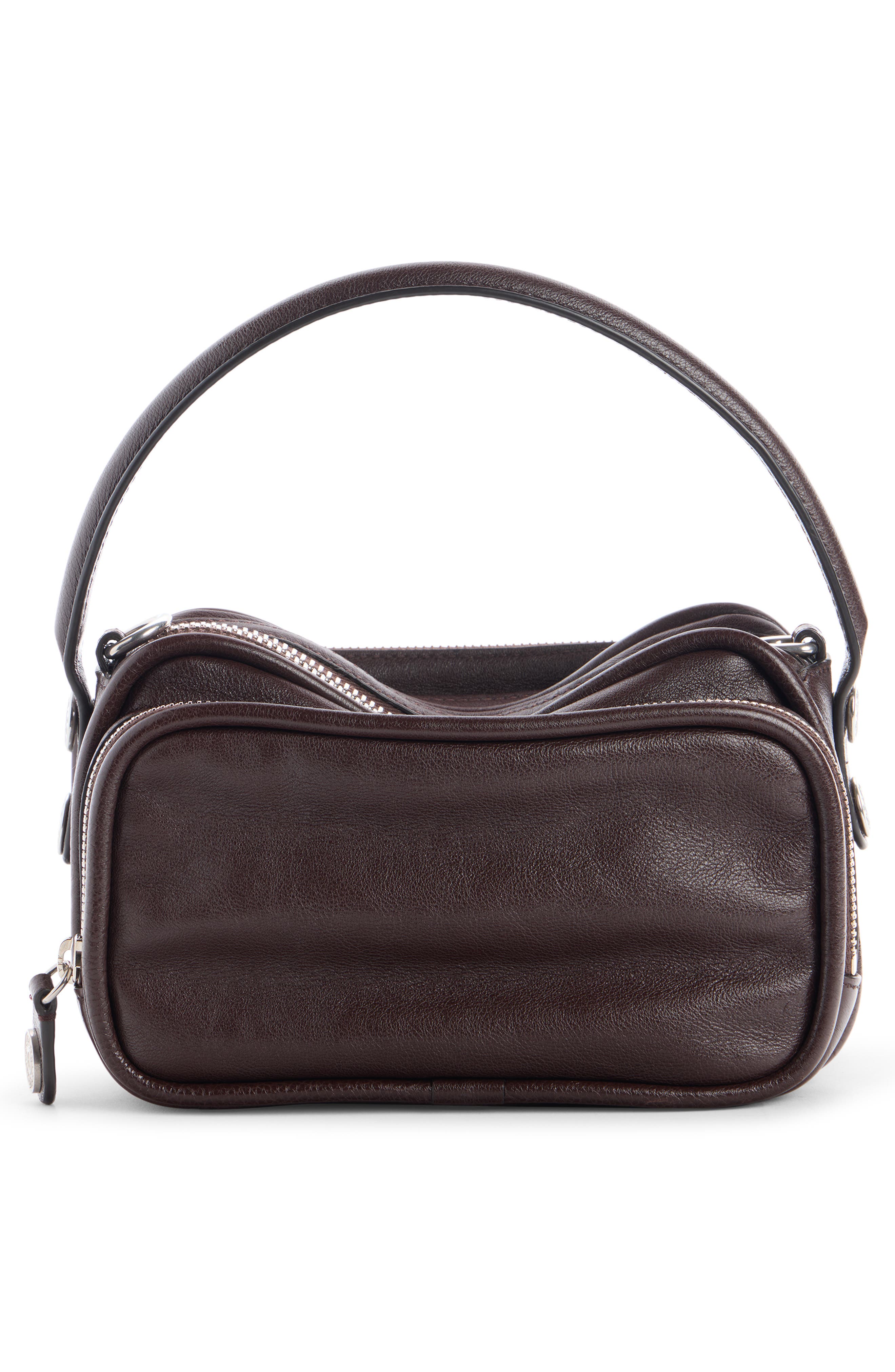 Camero Kit Leather Handbag, Alternate, color, CHOCOLATE BROWN