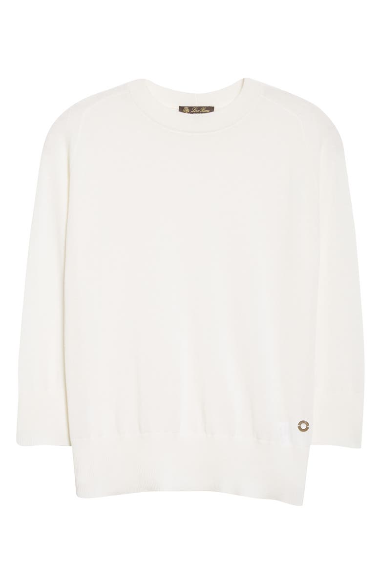 Loro Piana Girocollo Manica Cashmere Sweater, Alternate, color,