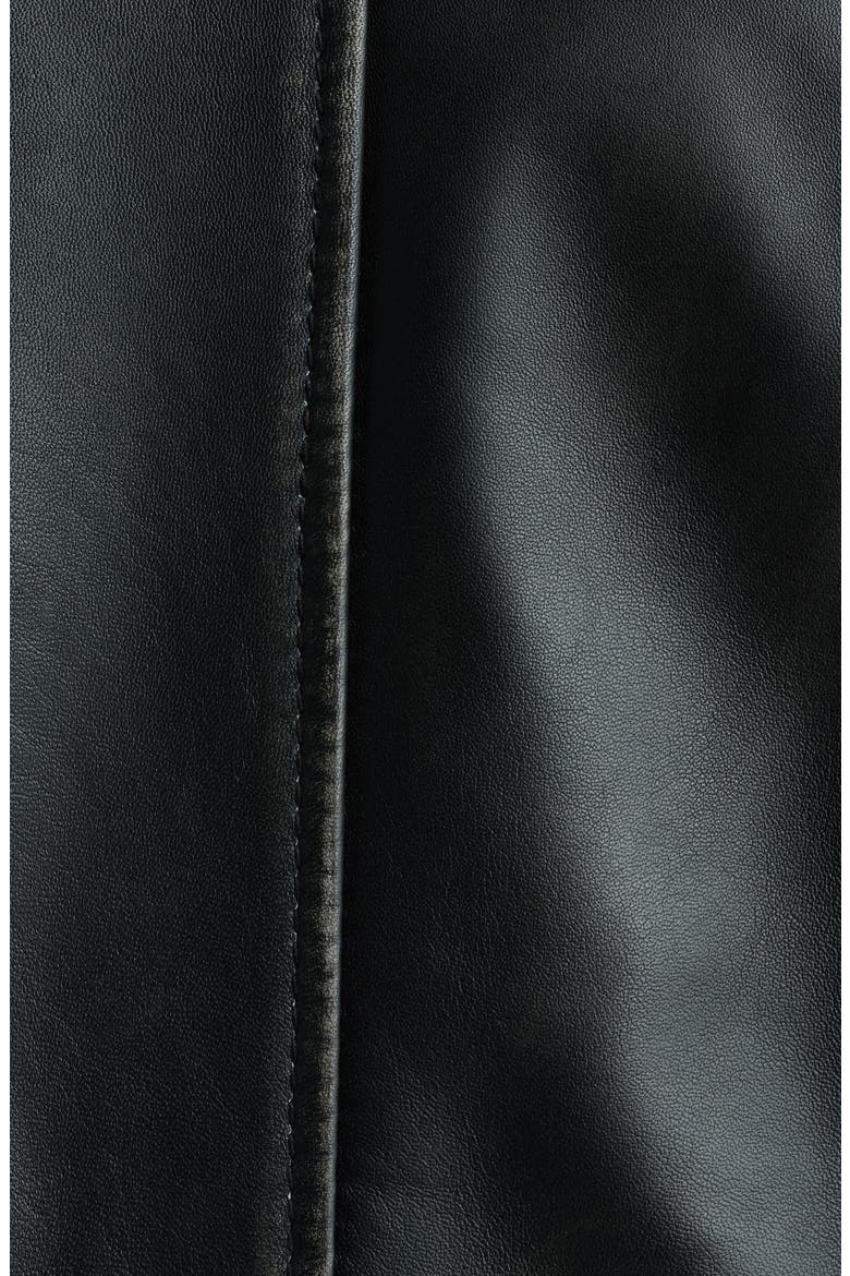 Burnished Leather Moto Jacket, Alternate, color, BLACK