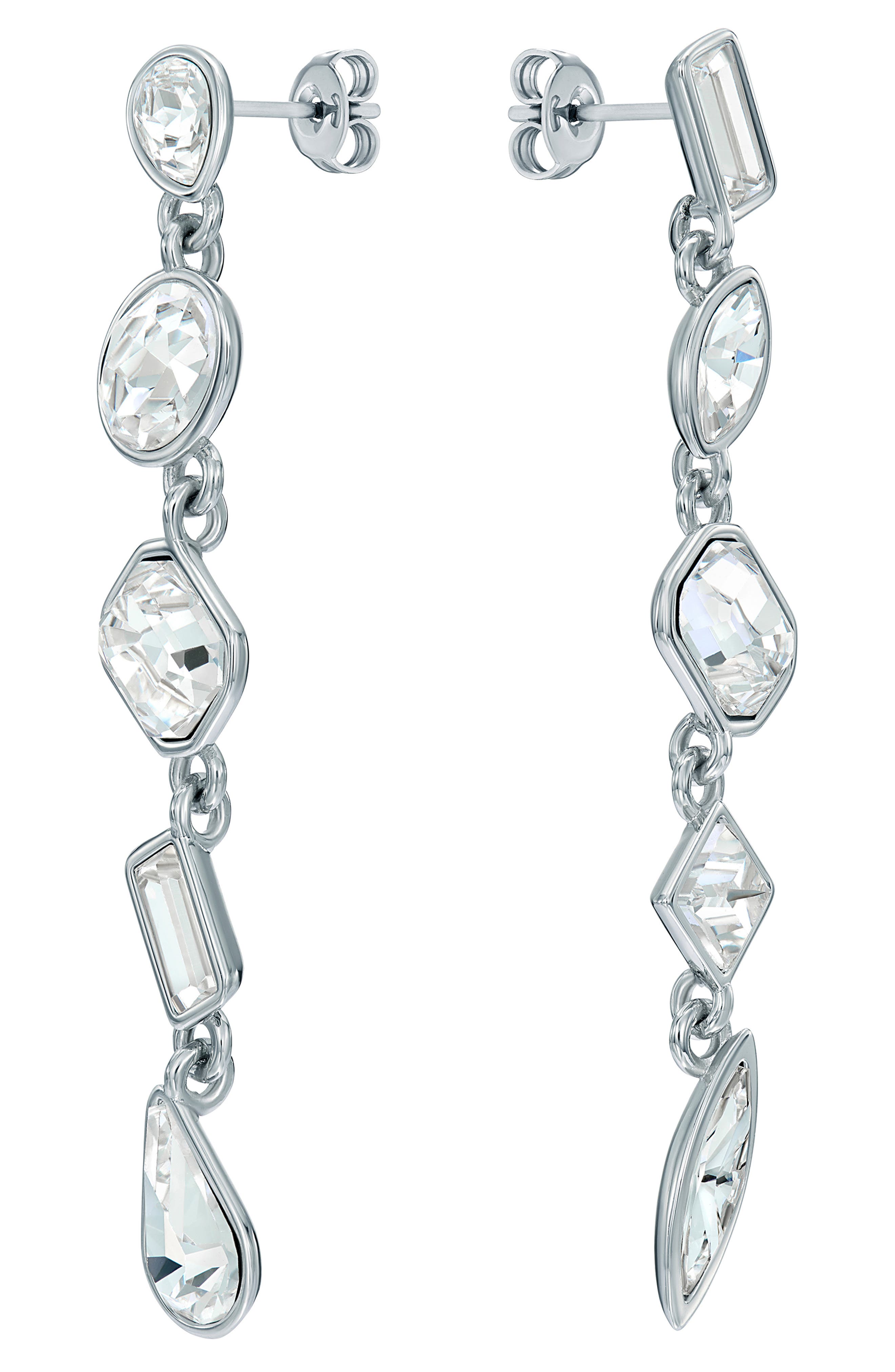 SILVER TONE CLEAR CRYSTAL