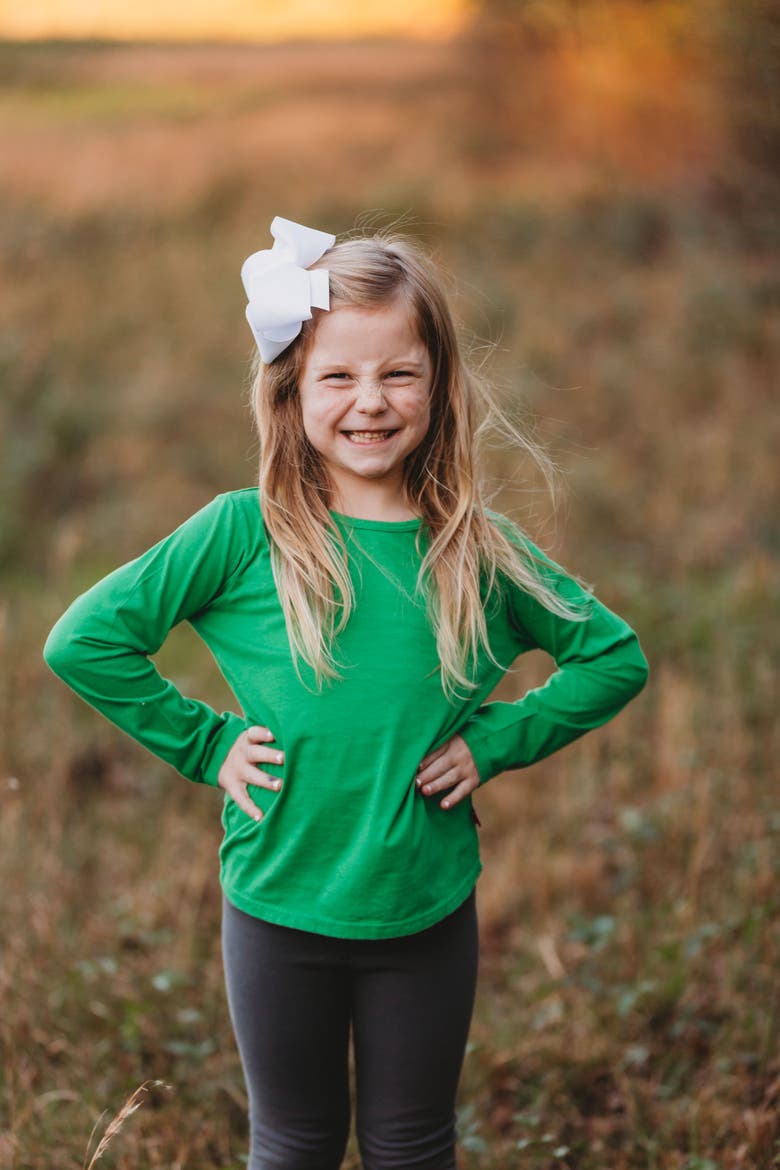 Baby Girls Long Sleeve Soft 100% Cotton Jersey T-Shirt, Alternate, color, Black