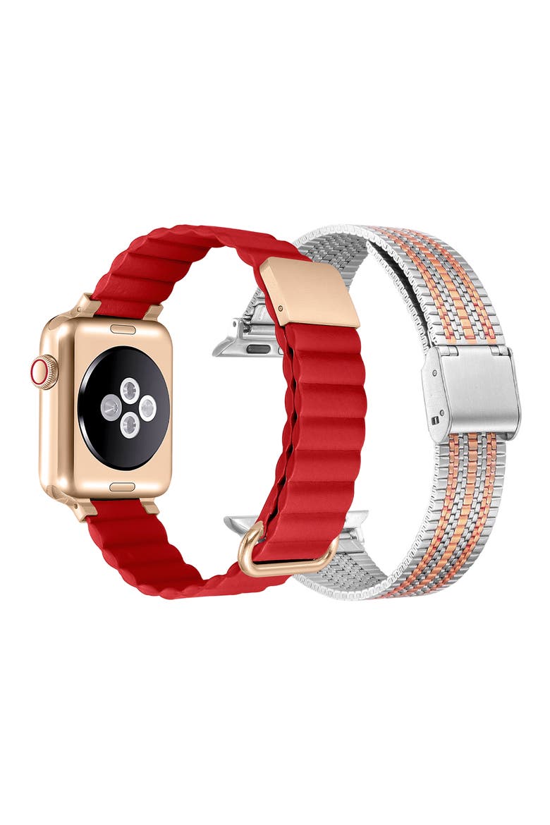 Assorted 2-Pack Apple Watch® Watchbands, Alternate, color, RED ASSORTED