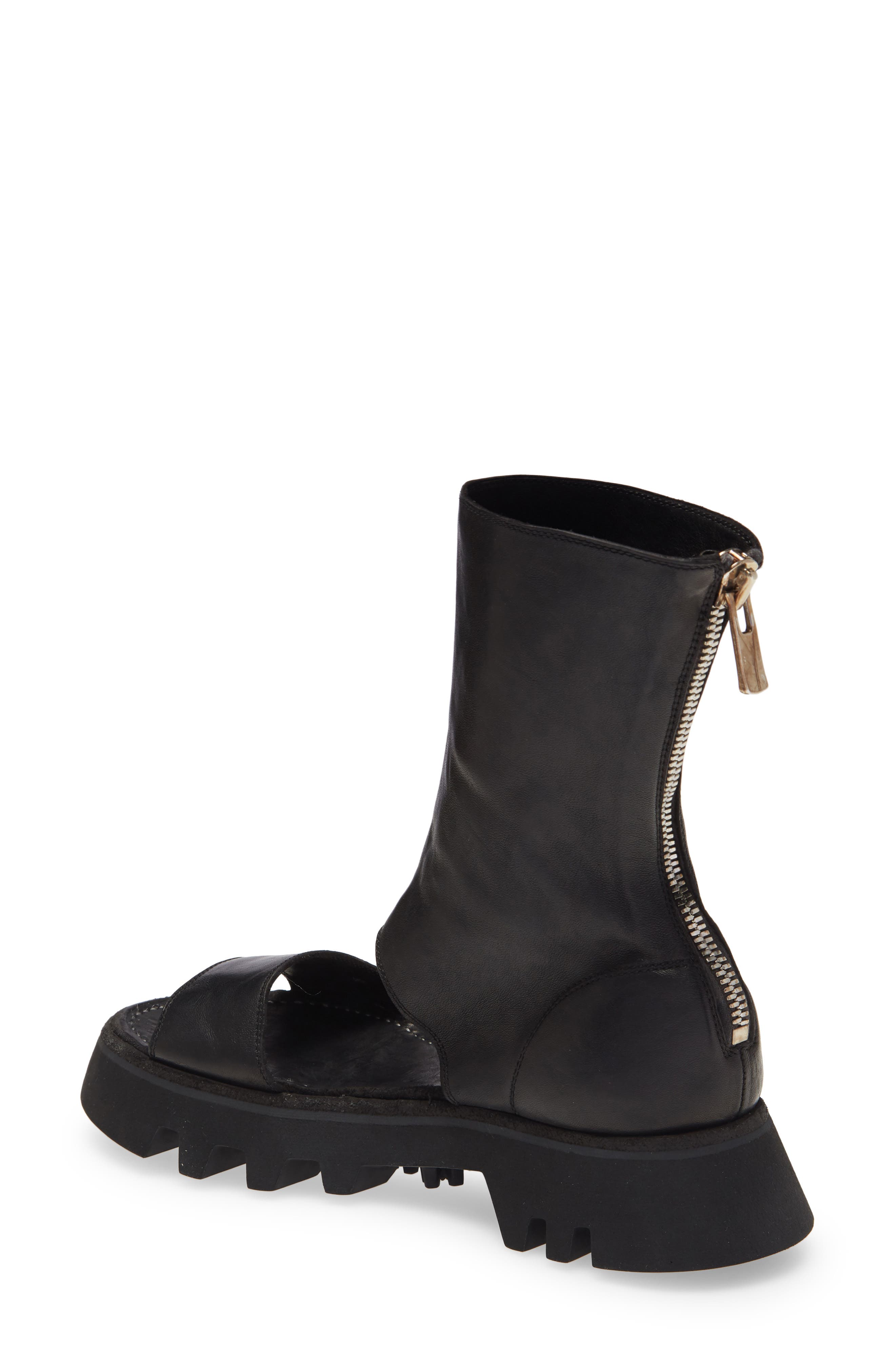 Guidi Lug Sole Back Zip Sandal, Alternate, color, 