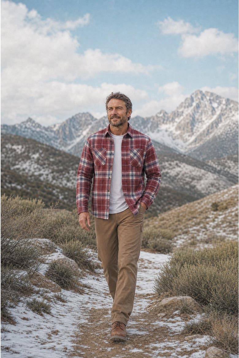 Micro Bonded Plaid Fleece Jacket, Alternate, color, Red