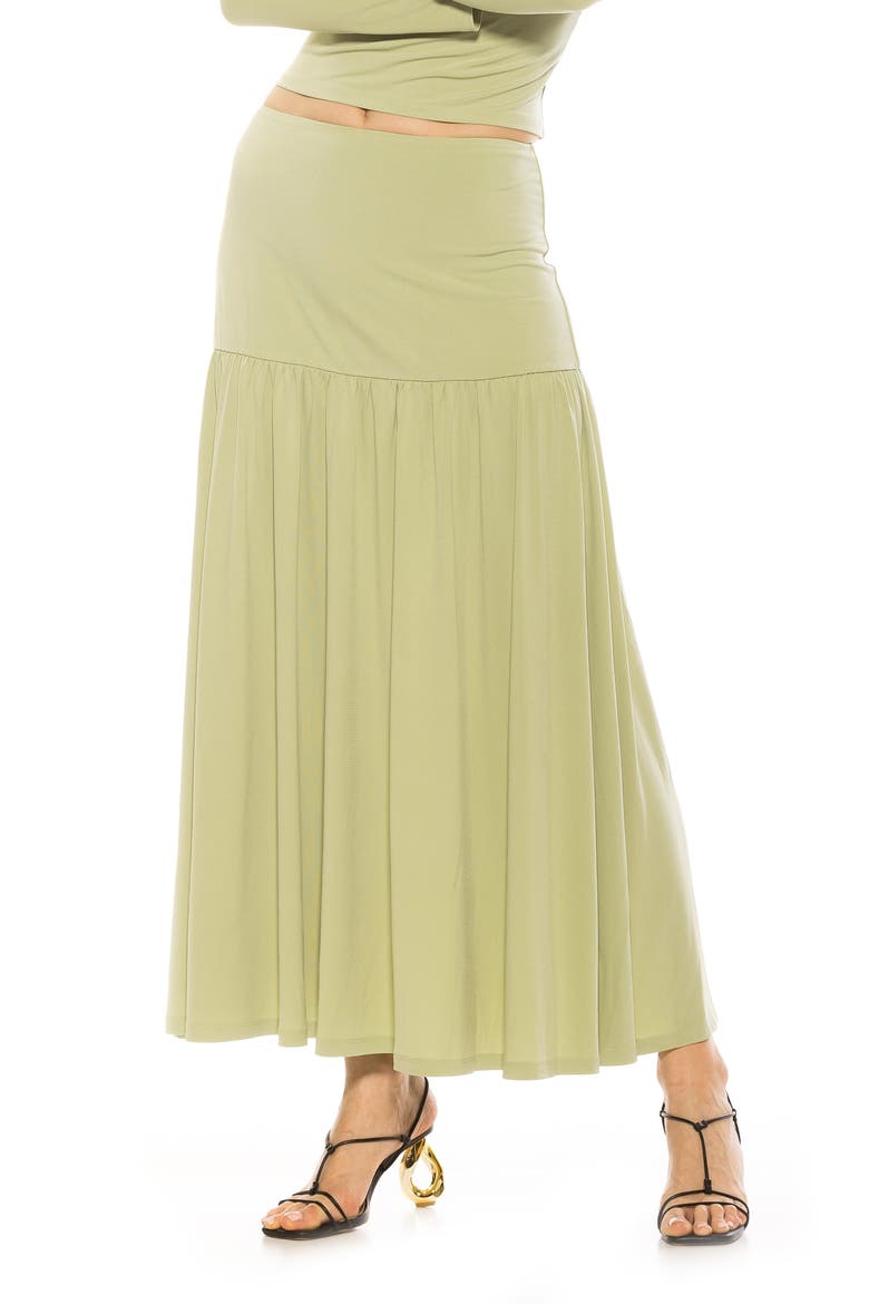 Lia Low Rise Maxi Skirt, Main, color, SAGE