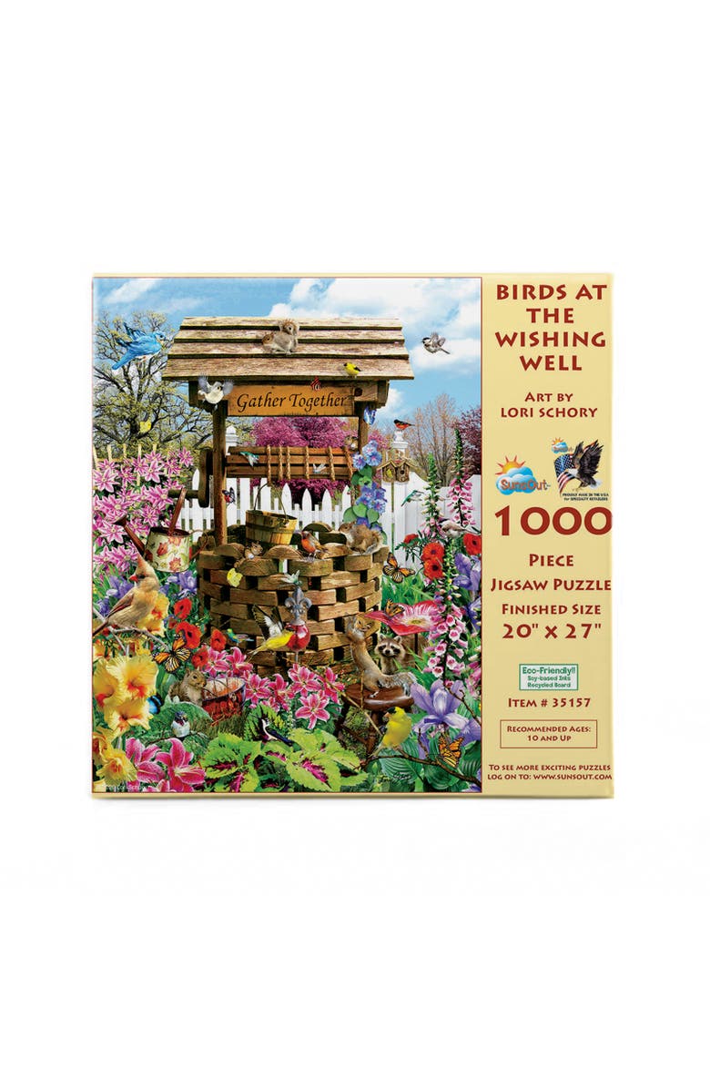 Sunsout Birds at the Wishing Well 1000 piece Jigsaw Puzzle for Adults, Alternate, color, Multicolor