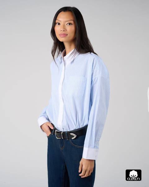 Cropped Button Front Shirt