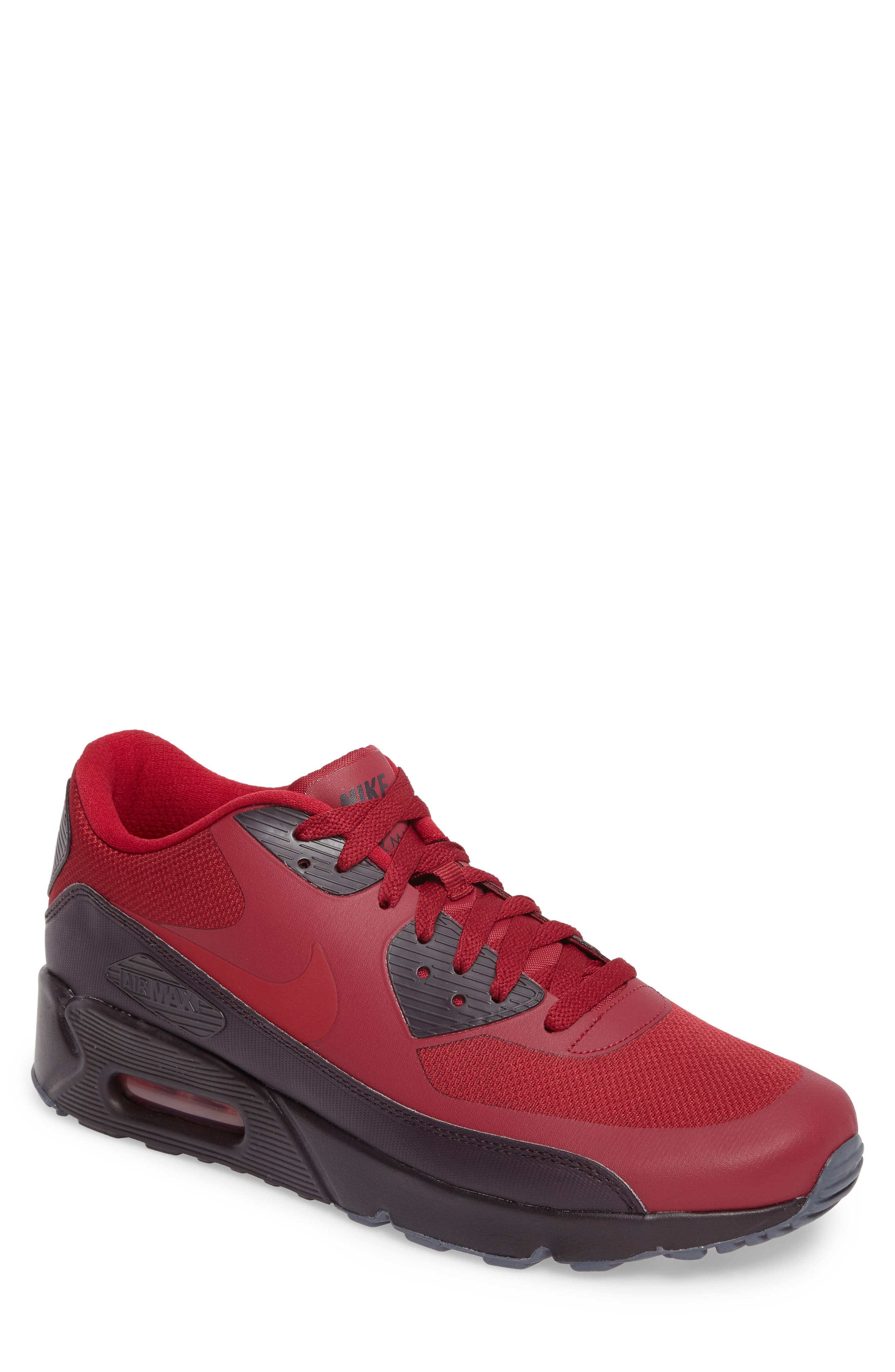 Air Max 90 Ultra 2.0 Essential Sneaker, Main, color, NOBLE RED/PORT WINE/SOLAR RED