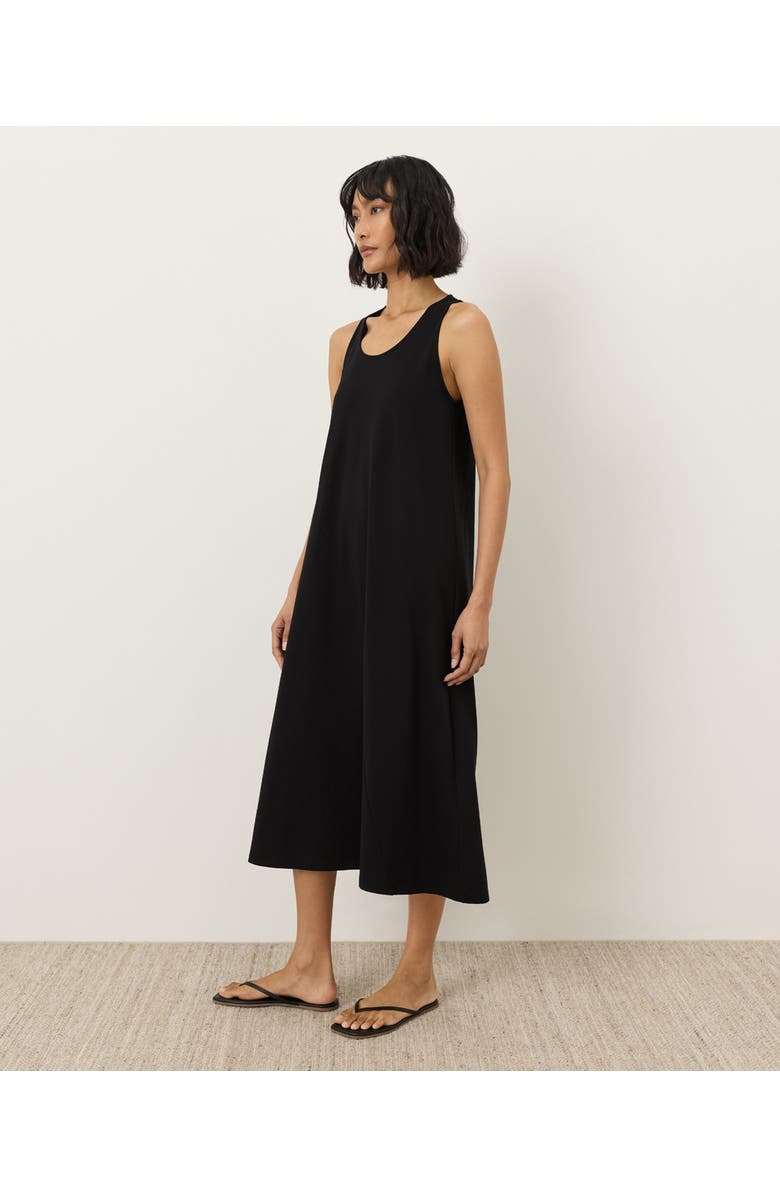 Pact Fit & Flare Asymmetrical Dress Made with Organic Cotton, Alternate, color, Black