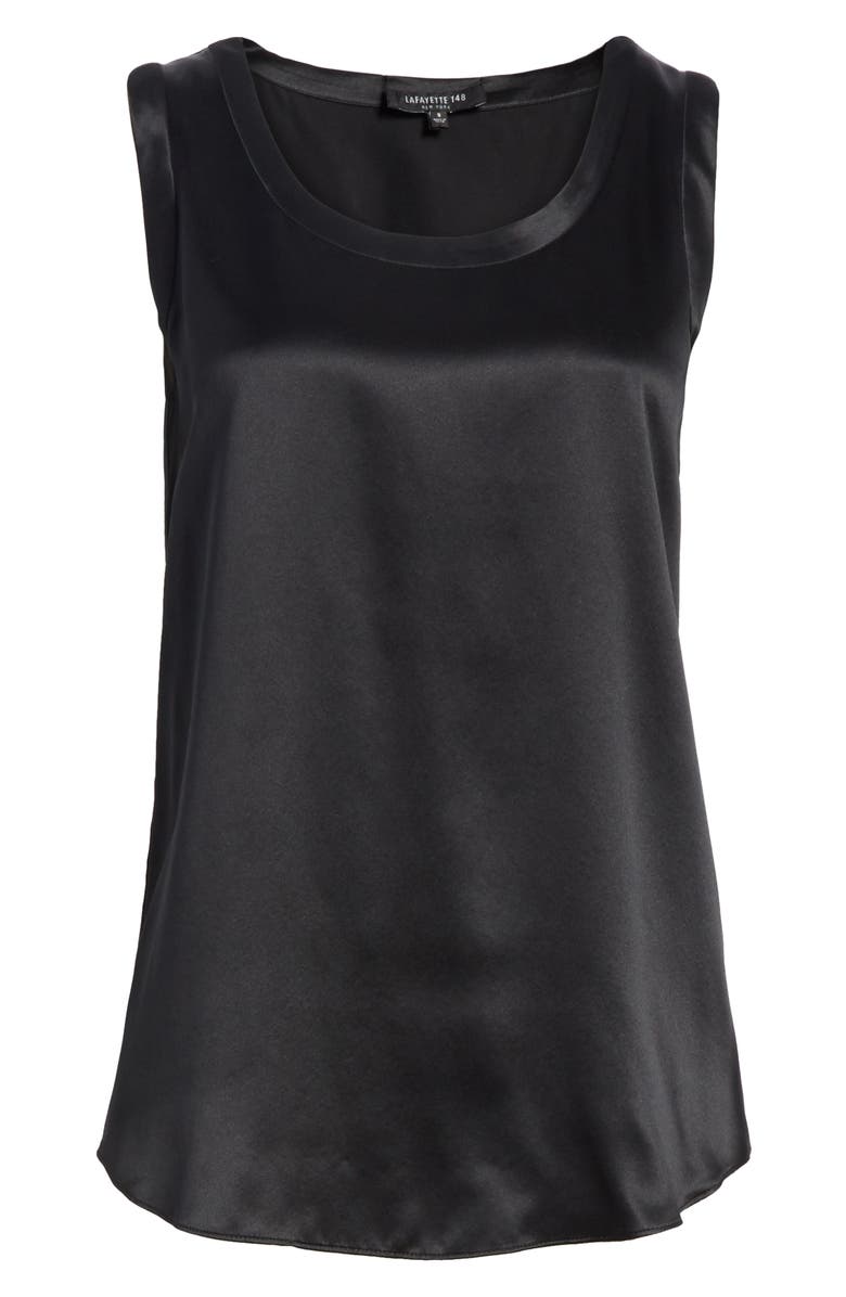 Lafayette 148 New York Perla Reversible Silk Blouse, Alternate, color, Black