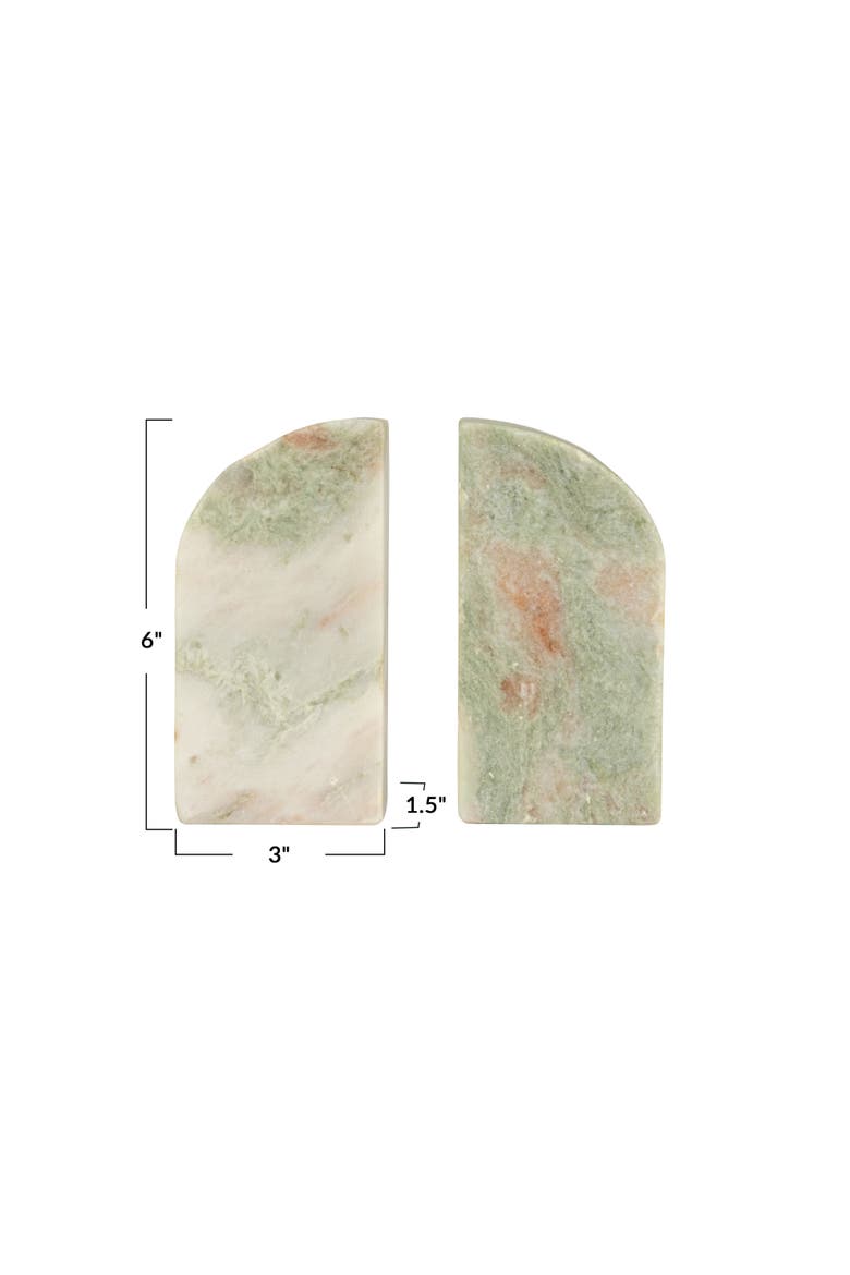 Half Arch Marble Bookends, Green, Alternate, color, Green