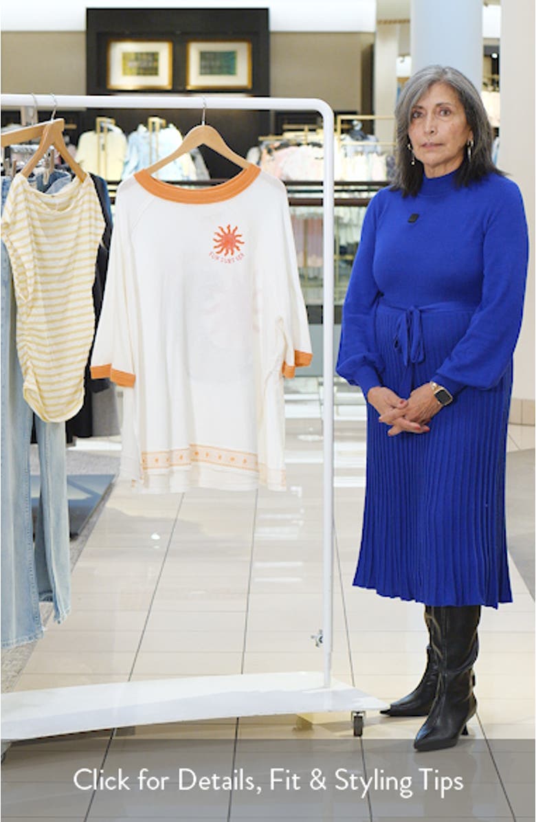 Guilia Graphic Oversized Embroidered Cotton T-Shirt, sales video thumbnail
