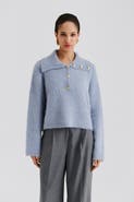 Malina Yselle Long Sleeve Collared Sweater