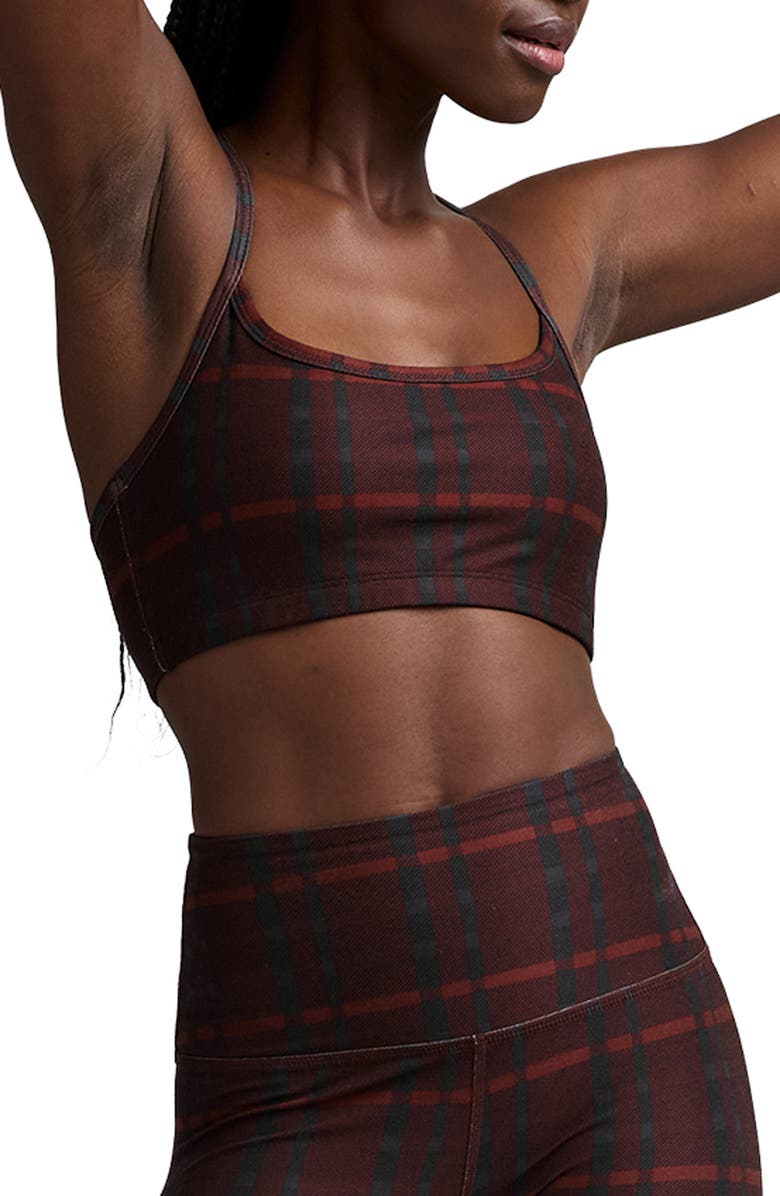 Beyond Yoga Softmark Slim Racerback Sports Bra, Main, color, Dark Cherry Preppy