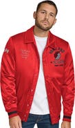 TOMMY JEANS Men's Tommy Jeans Red Portland Trail Blazers Jacob Chain Stitch Applique Full-Snap Varsity Jacket