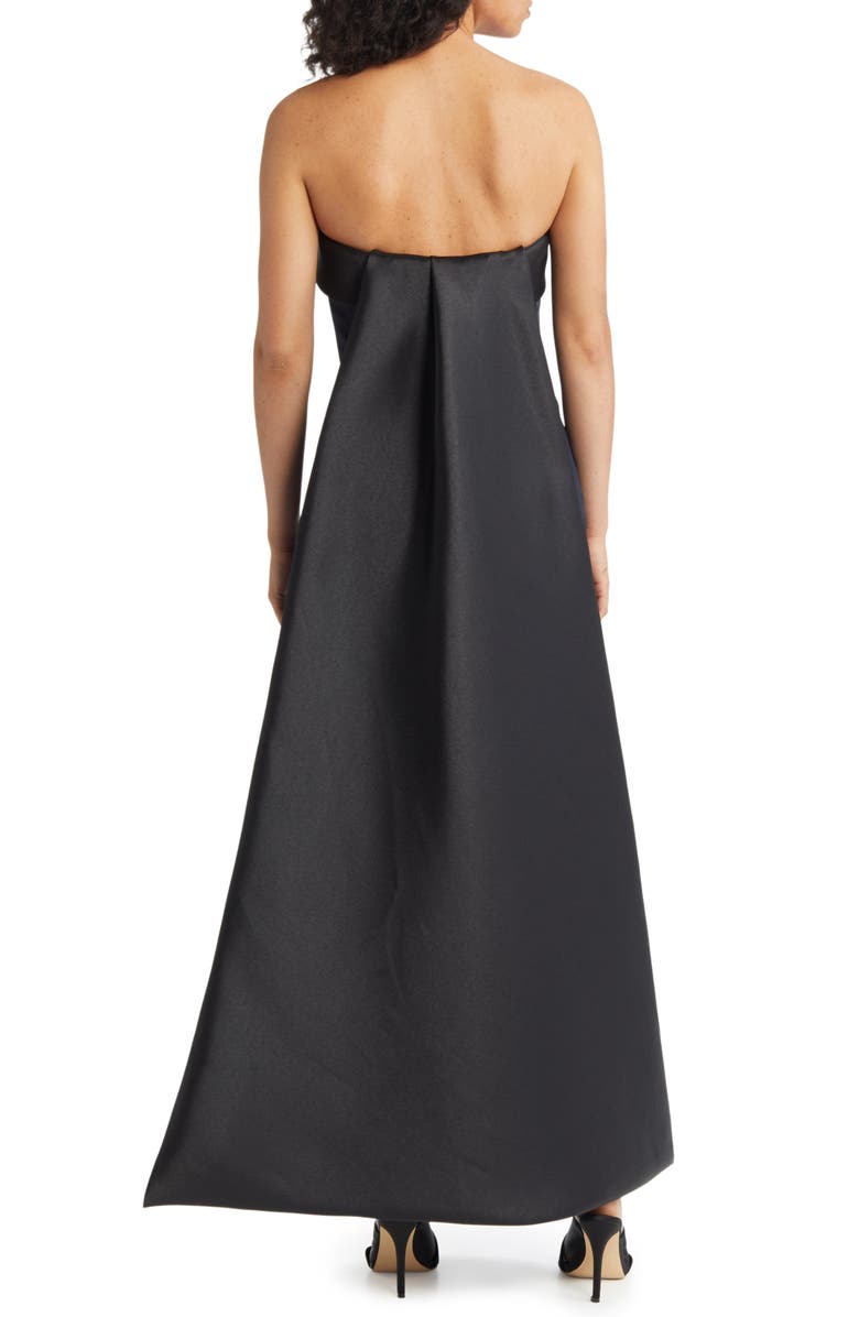 Amsale Two-Tone Strapless Watteau Gown, Alternate, color, 