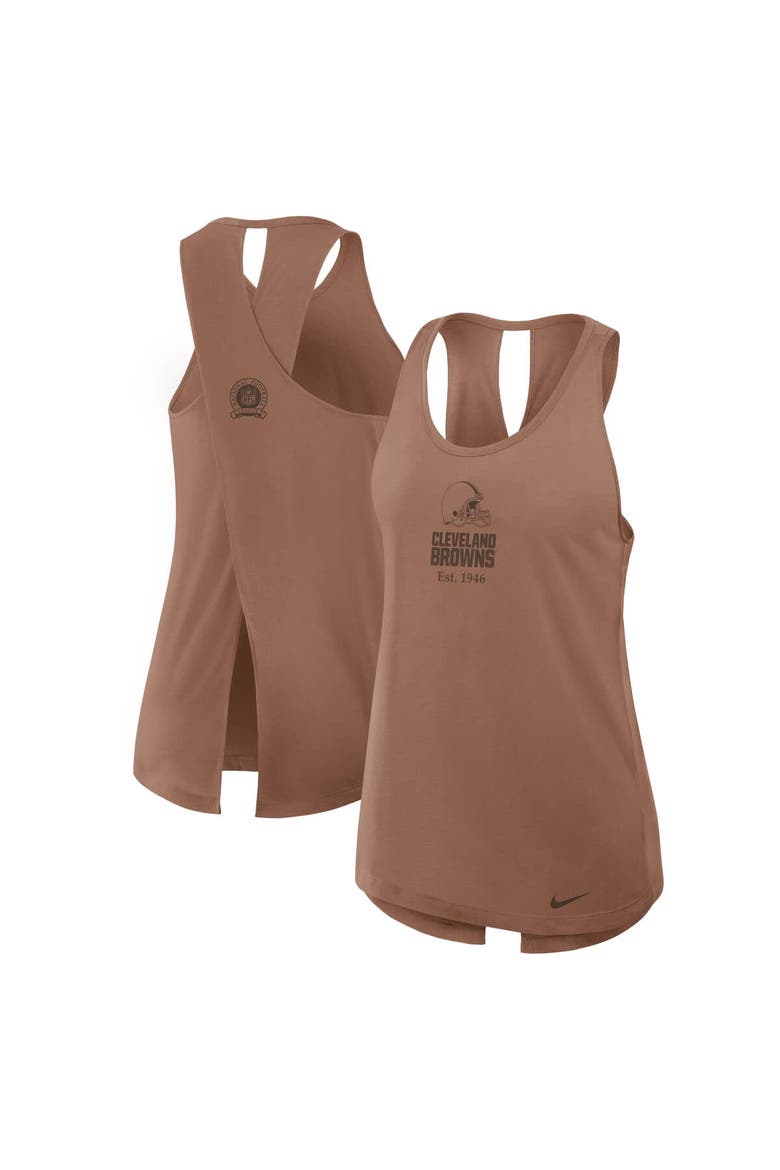 Women's Nike Brown Cleveland Browns Glory Crisscross Performance Tank Top, Main, color, Brown