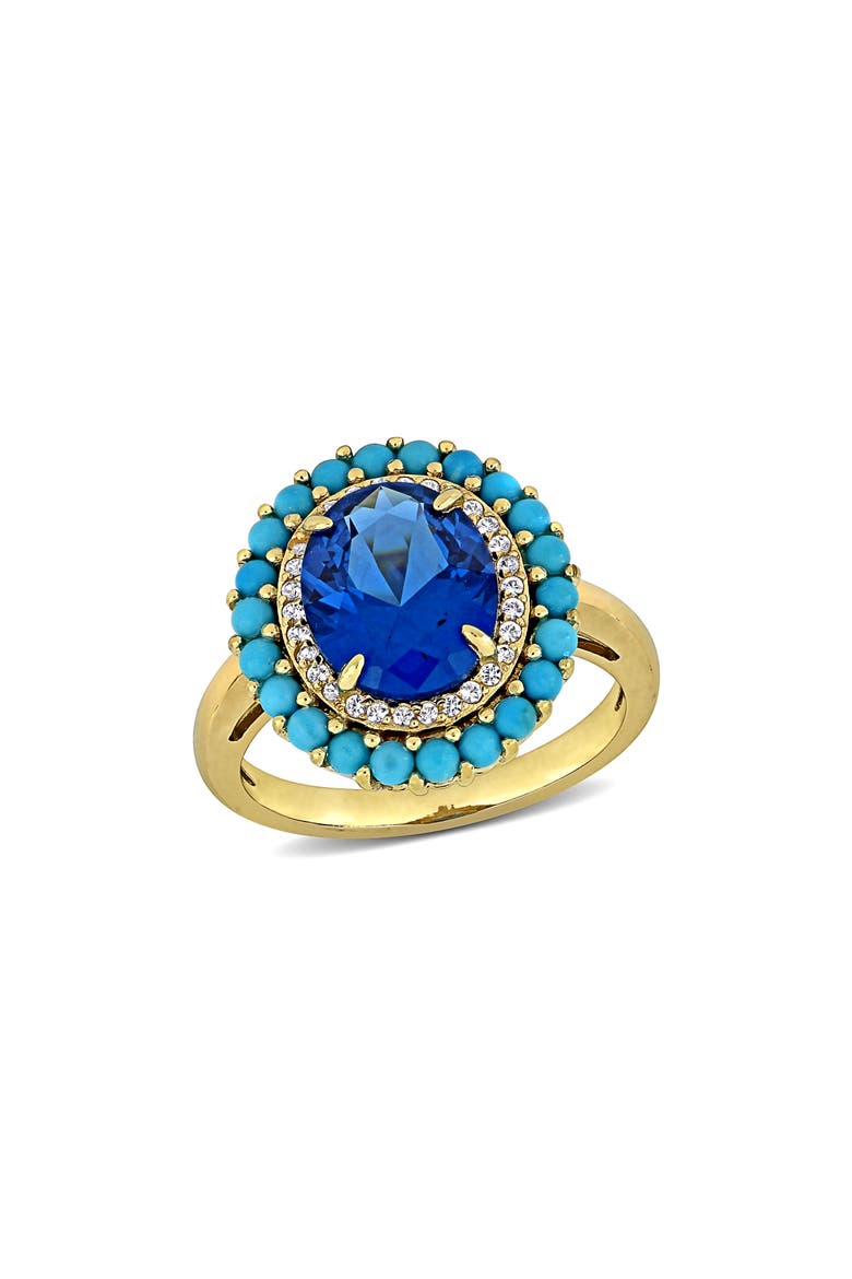 Lab Created Blue Spinel Turquoise Ring, Main, color, BLUE