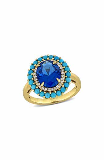 DELMAR Lab Created Blue Spinel Turquoise Ring