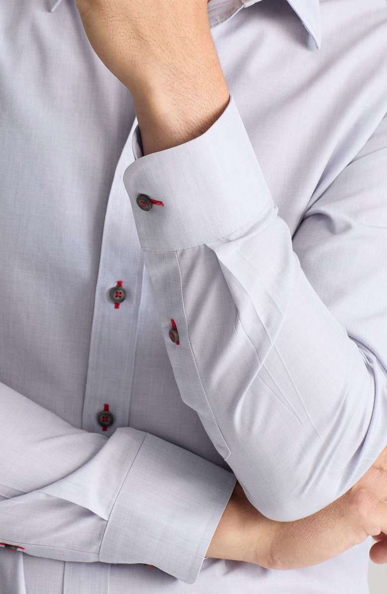 UNTUCKit Rubican Light Grey Wrinkle Free Cotton Button-Up Shirt, Alternate, color, 