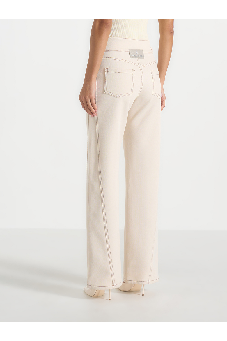 Loane Twist Leg Jeans With Waist Adjuster, Alternate, color, Cream