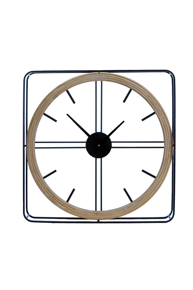 Metal 23.62 in. Wall Clock, Main, color, Black