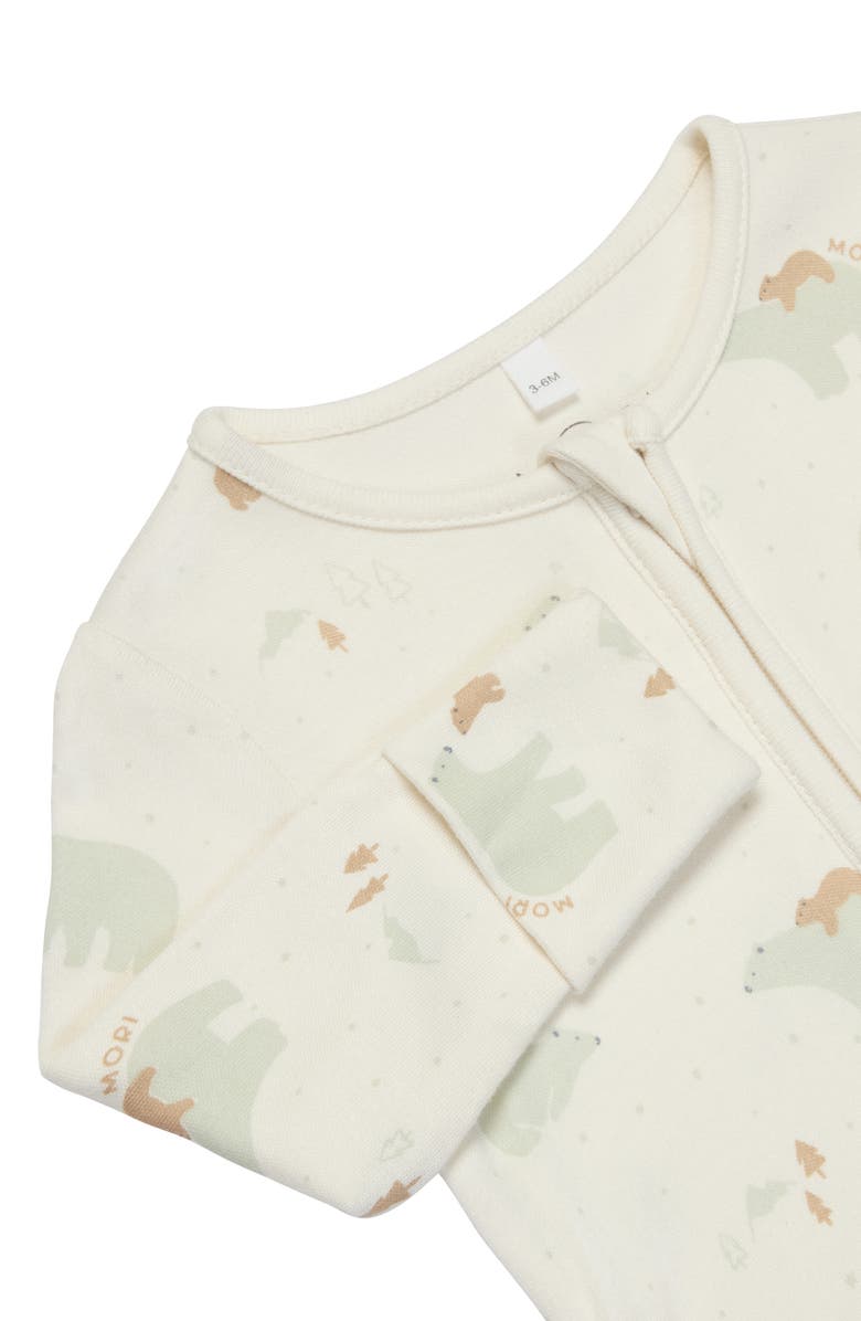 MORI Print Fitted One-Piece Footed Pajamas, Alternate, color,