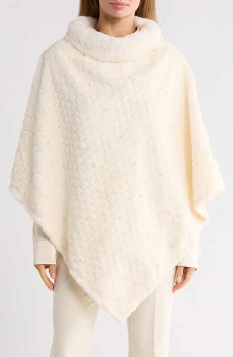 Nanette Lepore Elegant Faux Pearl Ruana