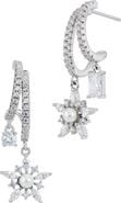 SAVVY CIE JEWELS Sterling Silver Freshwater Pearl & Cubic Zirconia Dangle Earrings