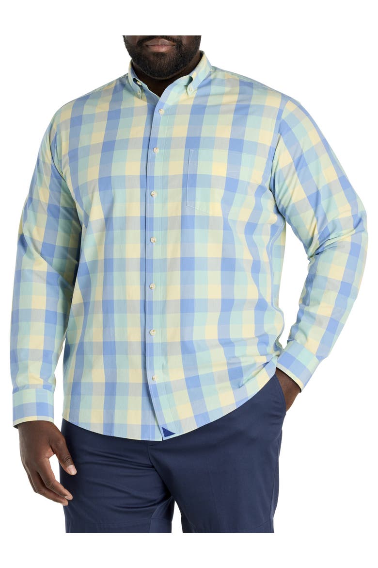 Big & Tall Vintage-Washed Stratford Sport Shirt, Alternate, color, YELLOW