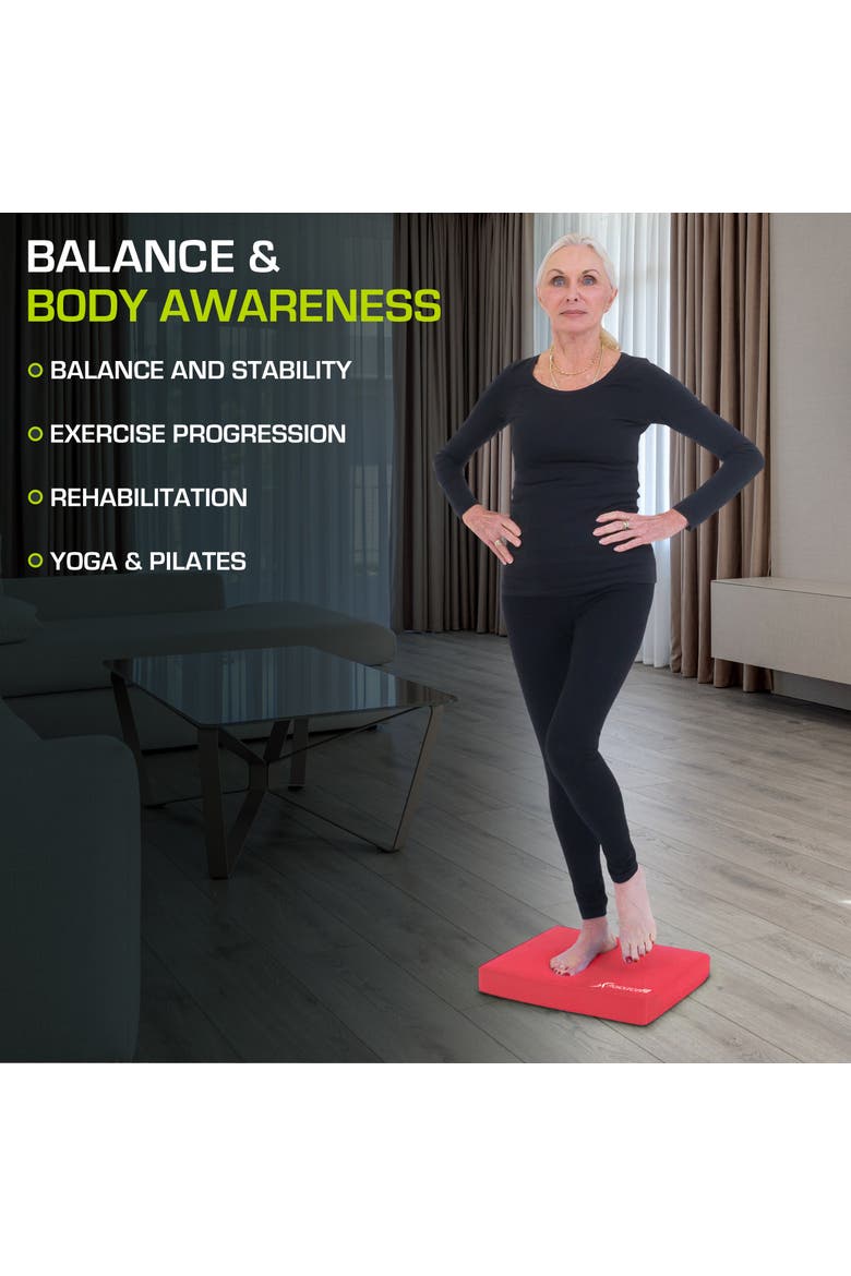 Exercise Balance Pad, 15.5 x 12.75-in, Alternate, color, Red