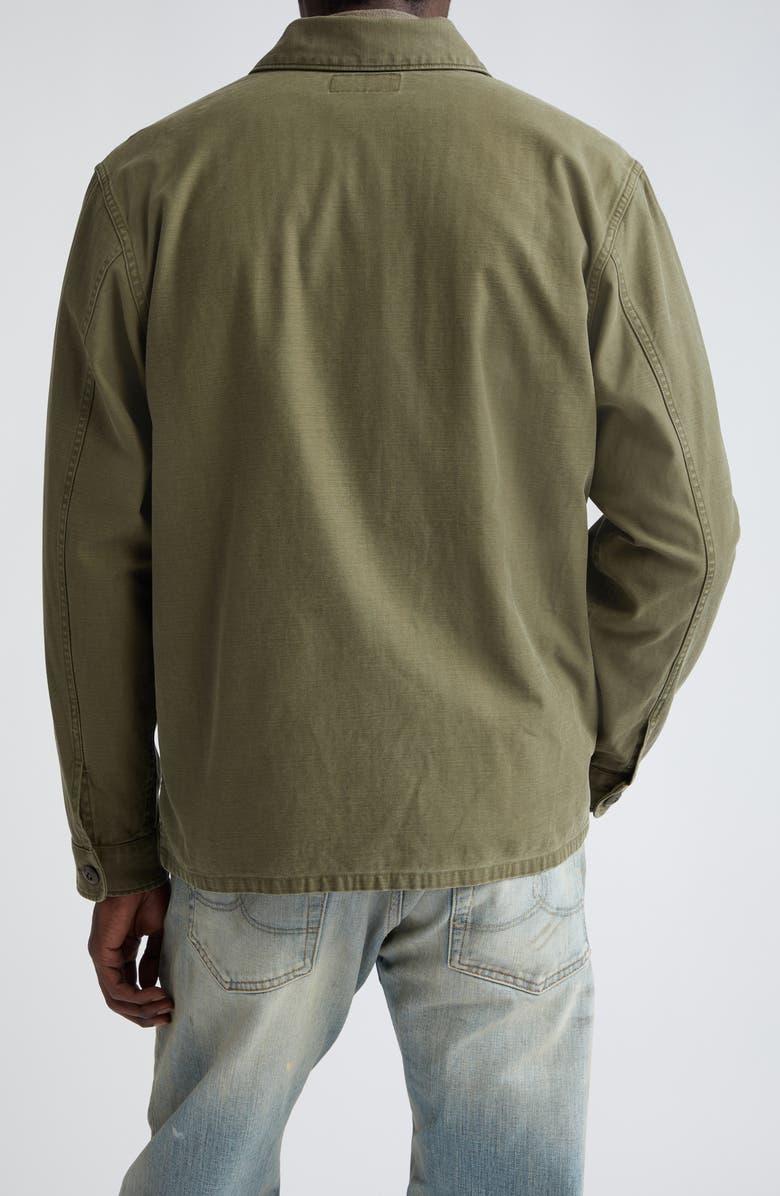 Double RL Solid Button-Up Overshirt, Alternate, color, 