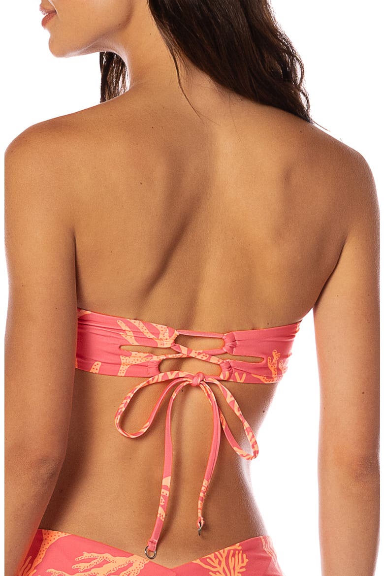 Coral Reef Rosebud Bandeau Bikini Top, Alternate, color, MEDIUM PINK