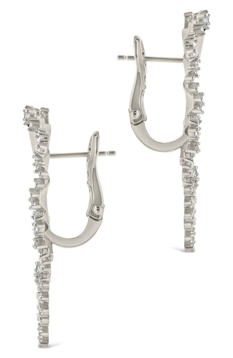 Sterling Forever Angelina CZ Fan Statement Earrings, Alternate, color, Silver