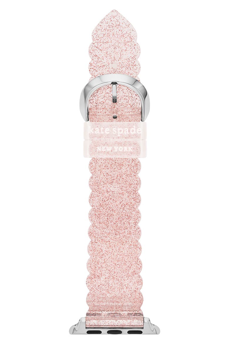 glitter 20mm Apple Watch® watchband, Main, color, PINK GLITTER