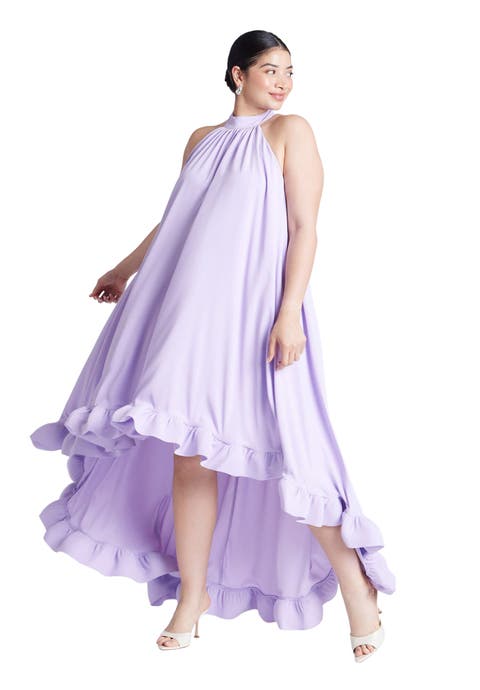 High Low Dramatic Ruffle Detail Dress (Plus)