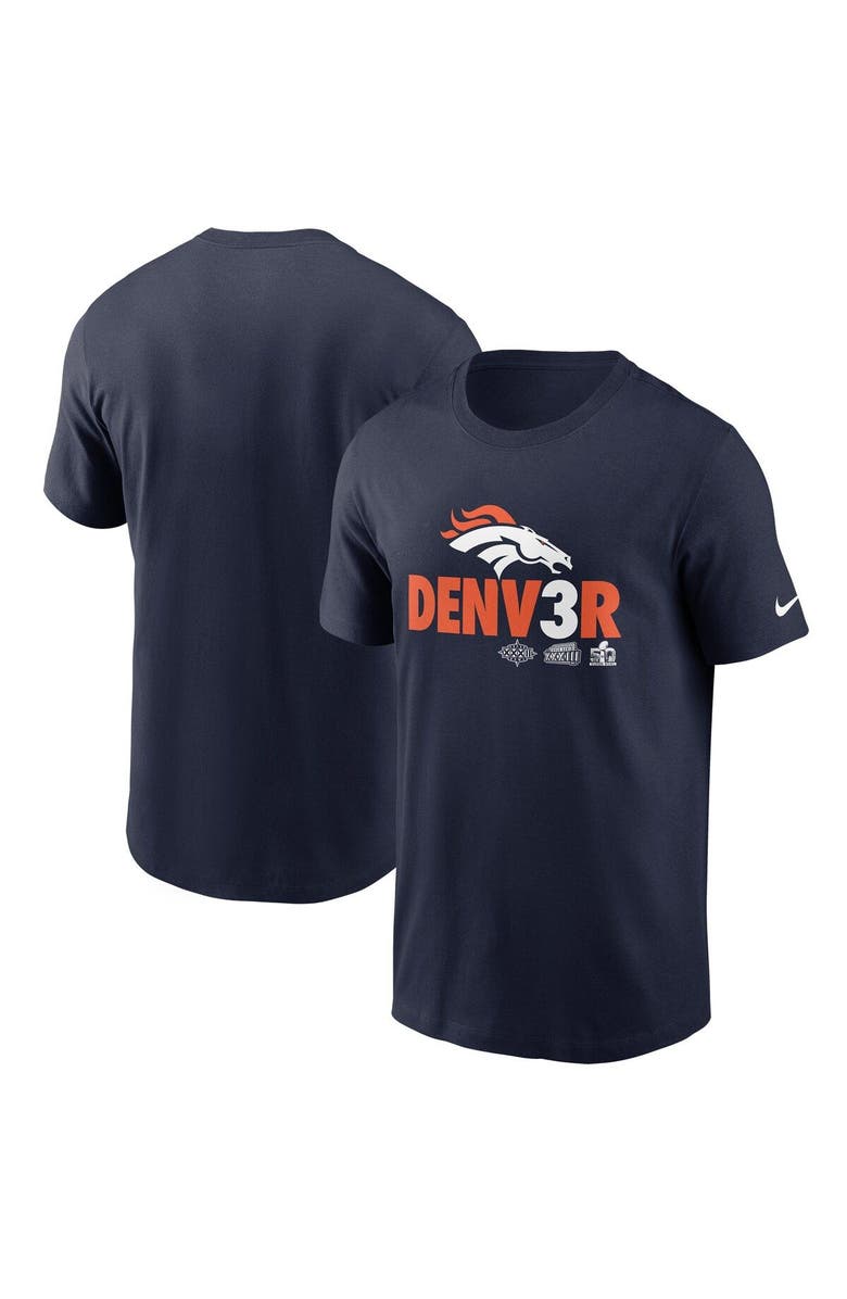 Nike Men's Nike Navy Denver Broncos Hometown Collection Denv3r T-Shirt, Main, color, Navy