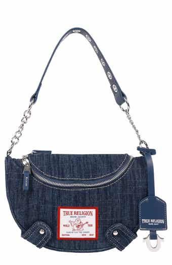 True Religion Studded Denim Shoulder Bag