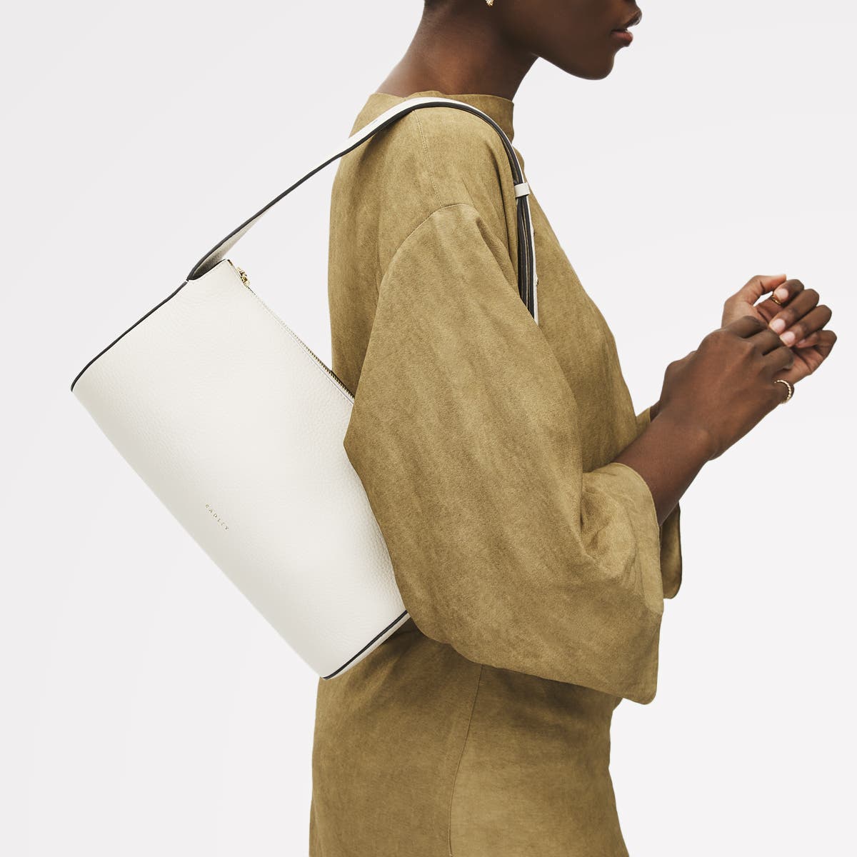 Radley Abbey Mews Small Ziptop Shoulder Bag, Alternate, color, Chalk