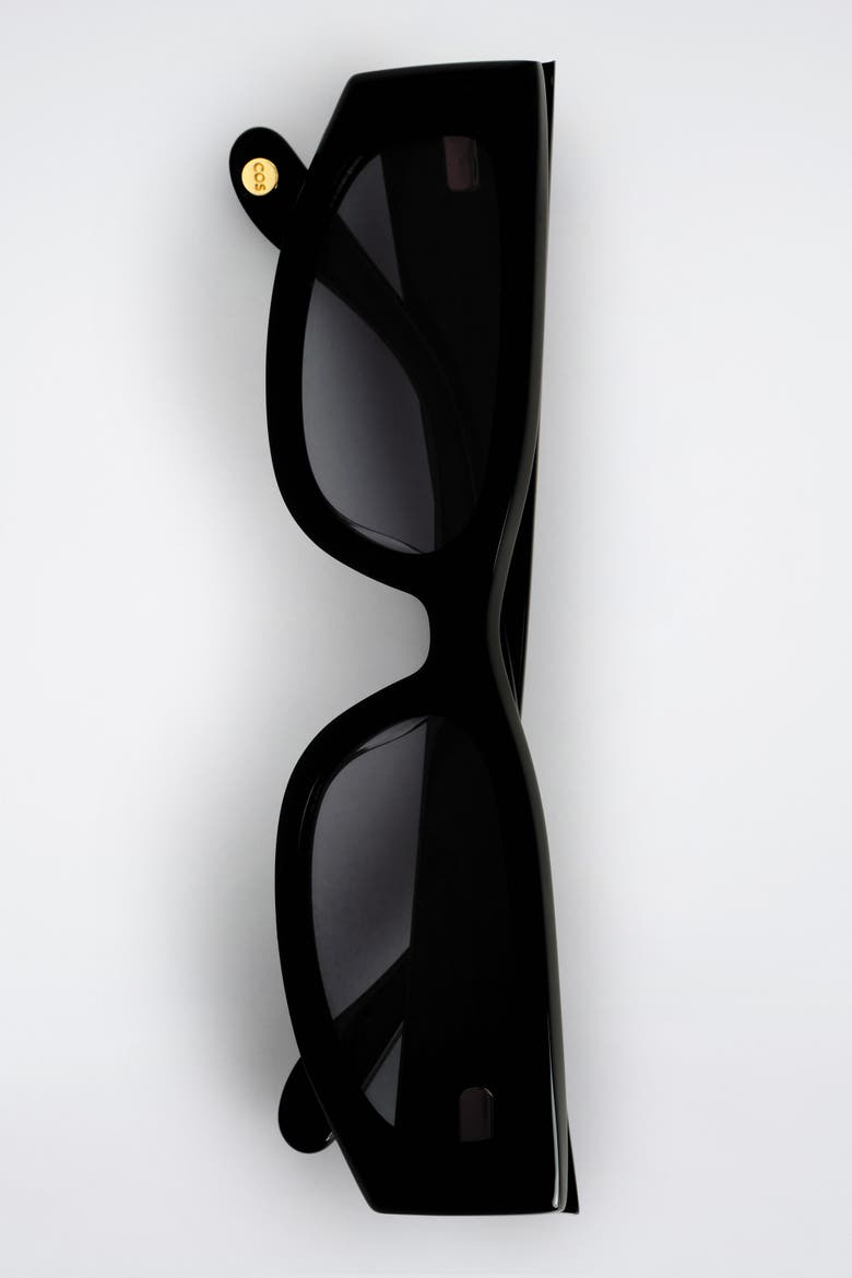 Slim Rectangular Sunglasses, Alternate, color, BLACK