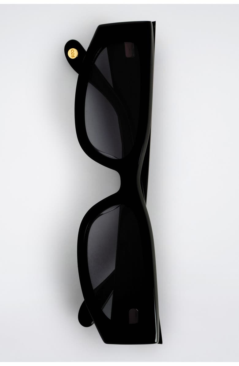 COS Slim Rectangular Sunglasses, Alternate, color, Black