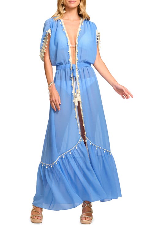 Nikolai Shell Trim Maxi Cover-Up Dress