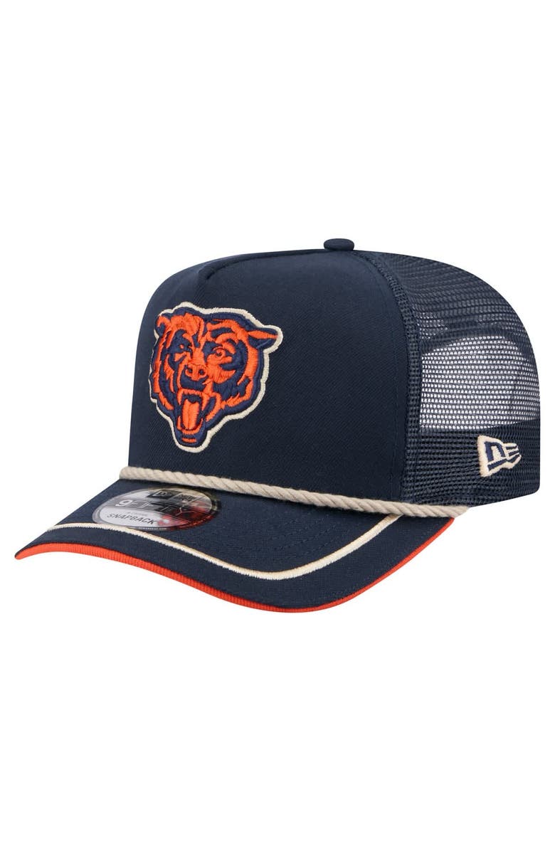 New Era Men's New Era Navy Chicago Bears Vintage Team Rope A-Frame Trucker 9FIFTY Snapback Hat, Main, color, 